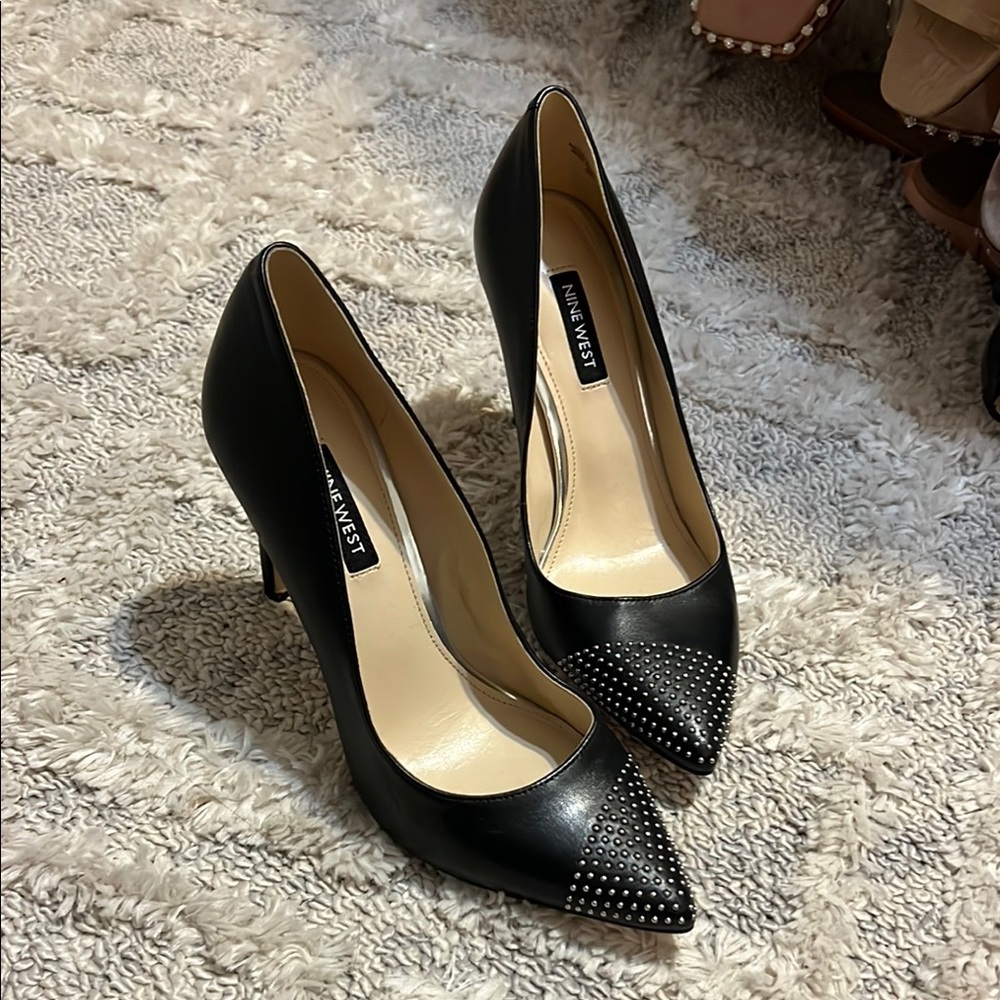 Nine West Black Studded Women's Heels